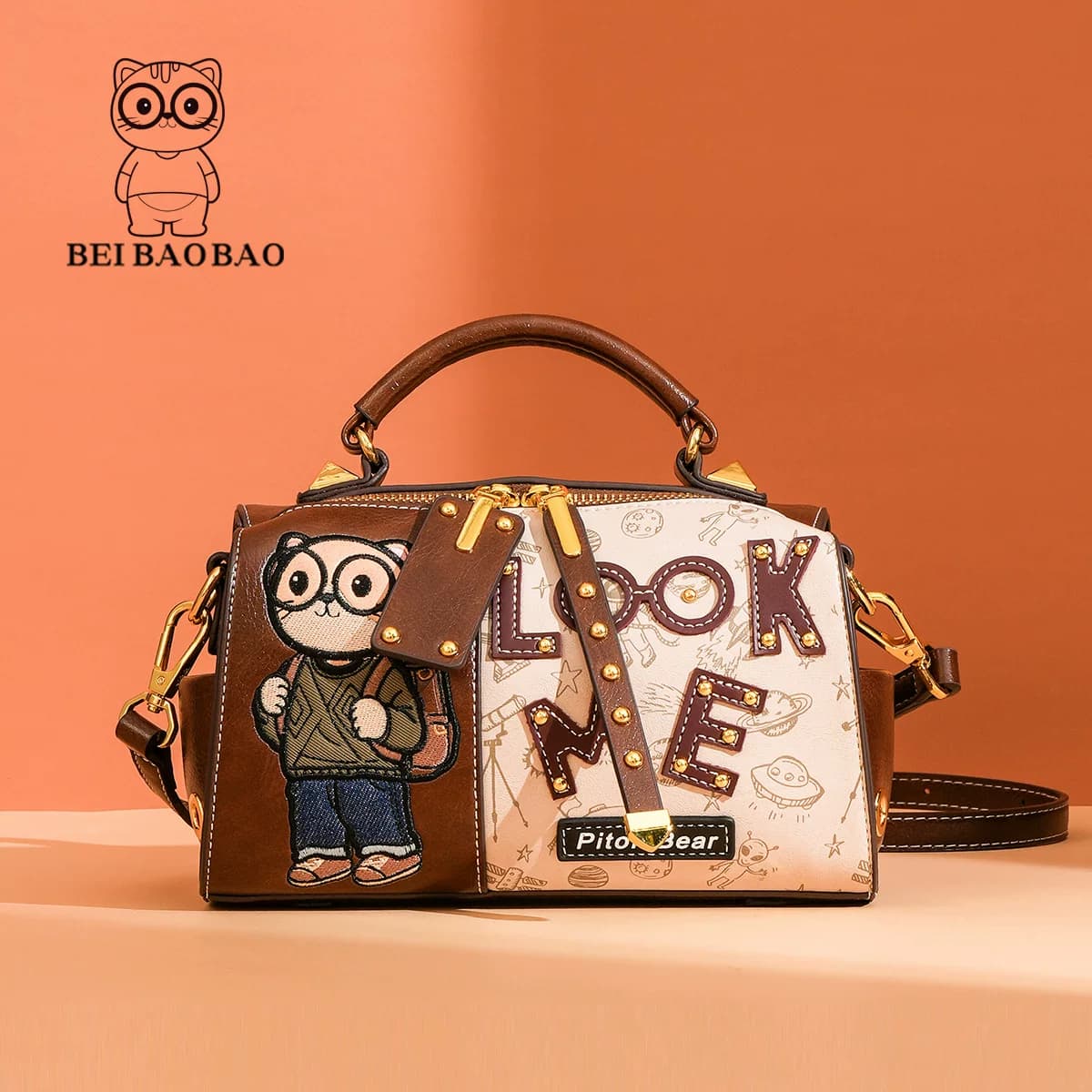 นำเข้ากระเป๋า — Beibao Origin Factory ใหม่การ์ตูนคอนทราสต์หมอนกระเป๋าถือทั้งหมดตรงกับการออกแบบเฉพาะกระเป๋าสะพายไหล่ Crossbody
