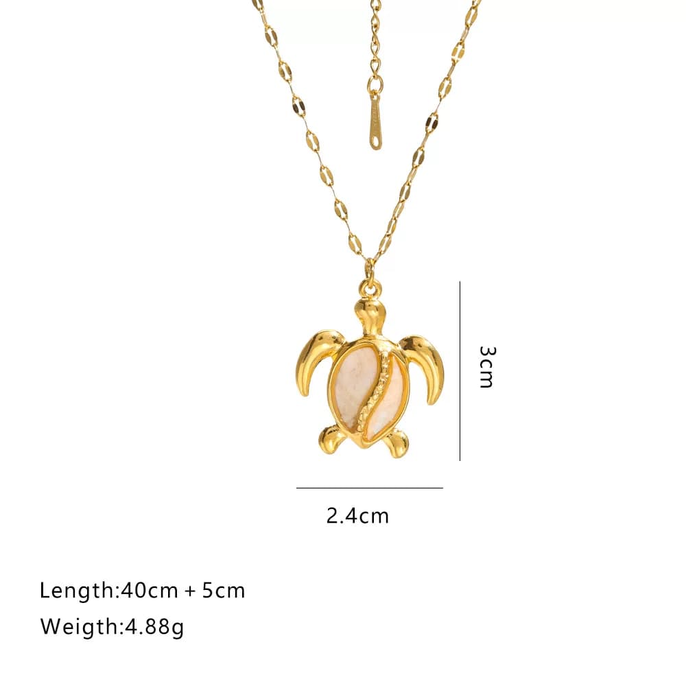 นำเข้าเครื่องประดับ — โซ่สแตนเลสเปลือกปลาดาวเต่าจี้สร้อยคอหญิงออกแบบเฉพาะคอโซ่กระดูกไหปลาร้าโซ่ลิปโซ่เหล็กไทเทเนียม