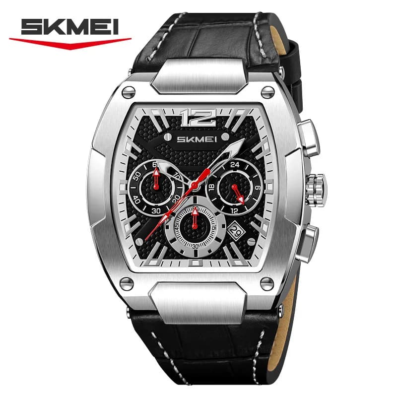 นำเข้านาฬิกาข้อมือ — Time Beauty Watch นาฬิกาข้อมือผู้ชายทรงถังนาฬิกาธุรกิจผู้ชายสไตล์ยุโรปและอเมริกานาฬิกามัลติฟังก์ชั่นนาฬิกาควอทซ์กันน้ำ