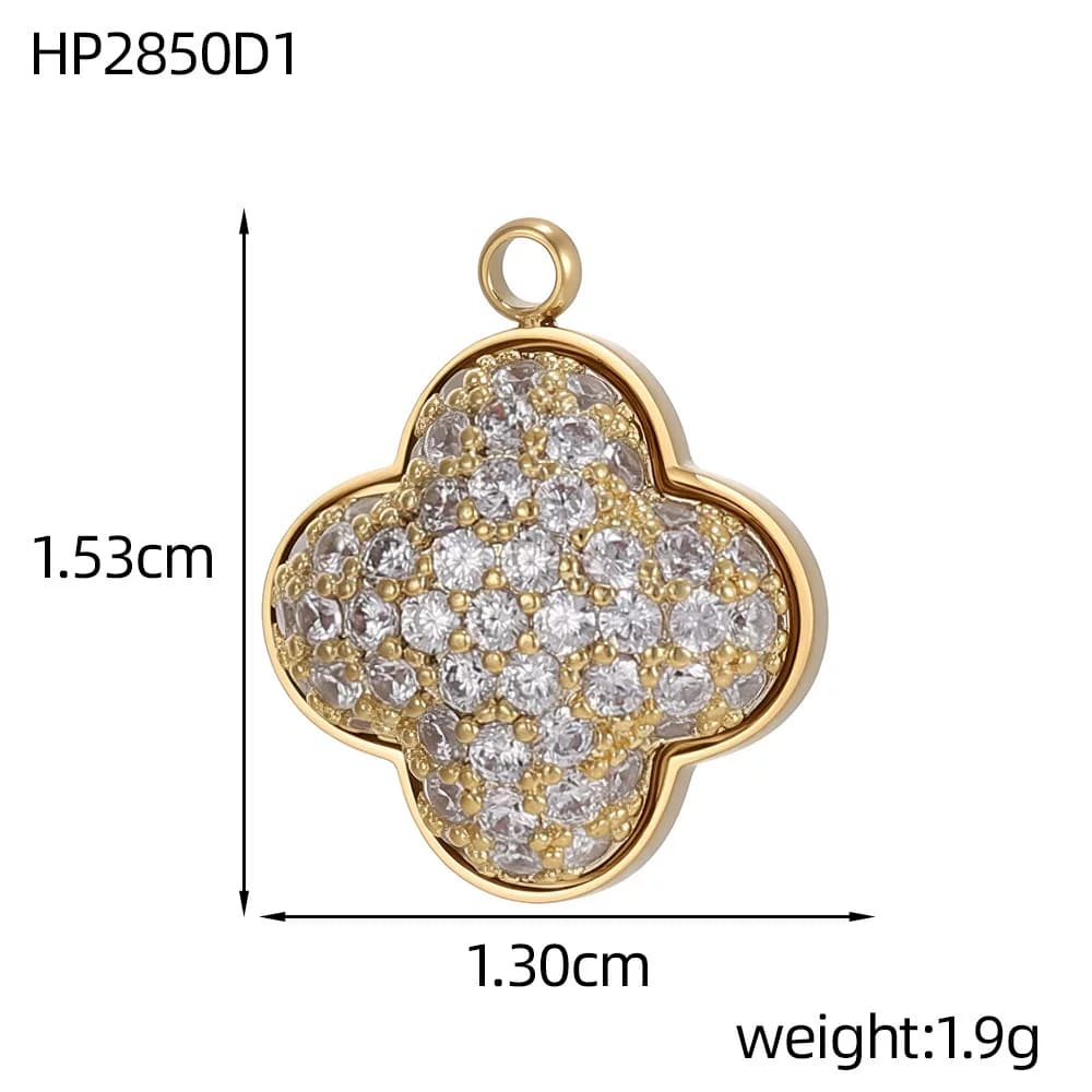 นำเข้าเครื่องประดับ — ยุโรปและอเมริกา Cross-border ขายร้อน Micro-paved zircon Love เรขาคณิตจี้อุปกรณ์เสริม DIY สร้อยข้อมือลูกปัดเครื่องประดับ
